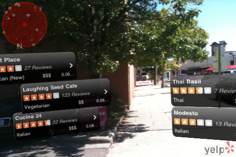 Yelp Augmented Reallity App